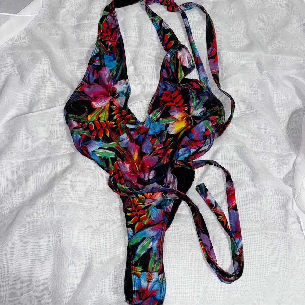 Multicolored floral one piece monokini